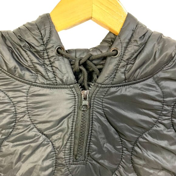 Hudson Outwear Puffer Jacket Embroidered Shark Mouth Squad Hood Zip Black Size L - Picture 3 of 12